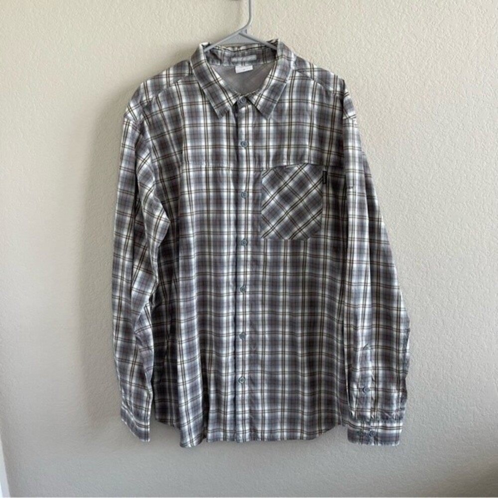 Columbia Insect Blocker Long Sleeve Button Down Plaid Mens Shirt XL